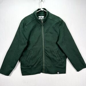 American Giant Jacket Mens XL Green Full Zip Sweatshirt Bomber Cotton Made USA